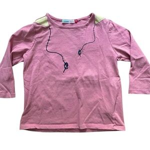 4/$25 Kidichic Girls Pink 3/4 Sleeve T-Shirt Size 7